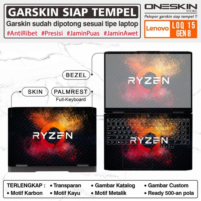 Siap Kirim Garskin Sticker Laptop Lenovo LOQ-15 Gen 8 Full Body