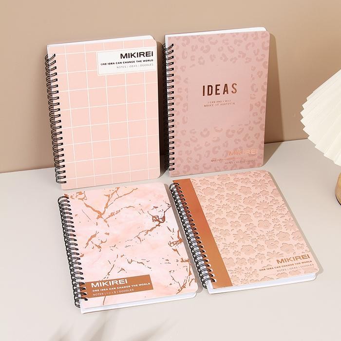 

Notebook Mikirei Ring Spiral Journal Pattern Ruled Line Motif Pinkies