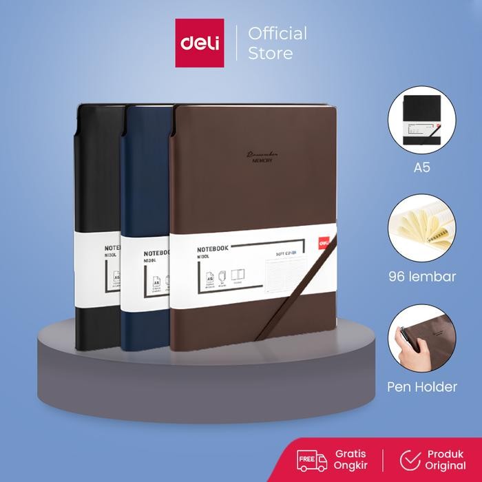 

Deli Leather Cover Notebook Buku Catatan Agenda Sampul Kulit A5 EN130L