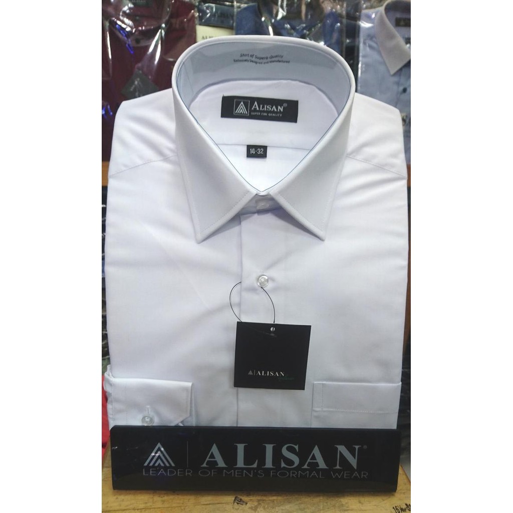 Alisan Kemeja Polos Reguler Lengan Panjang Size 17 //Putih//