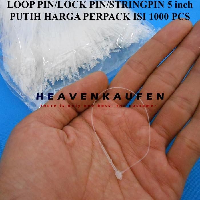 

Tali Hangtag Loop Pin Lock Pin String Pin Putih 5 inch isi 1000 pcs
