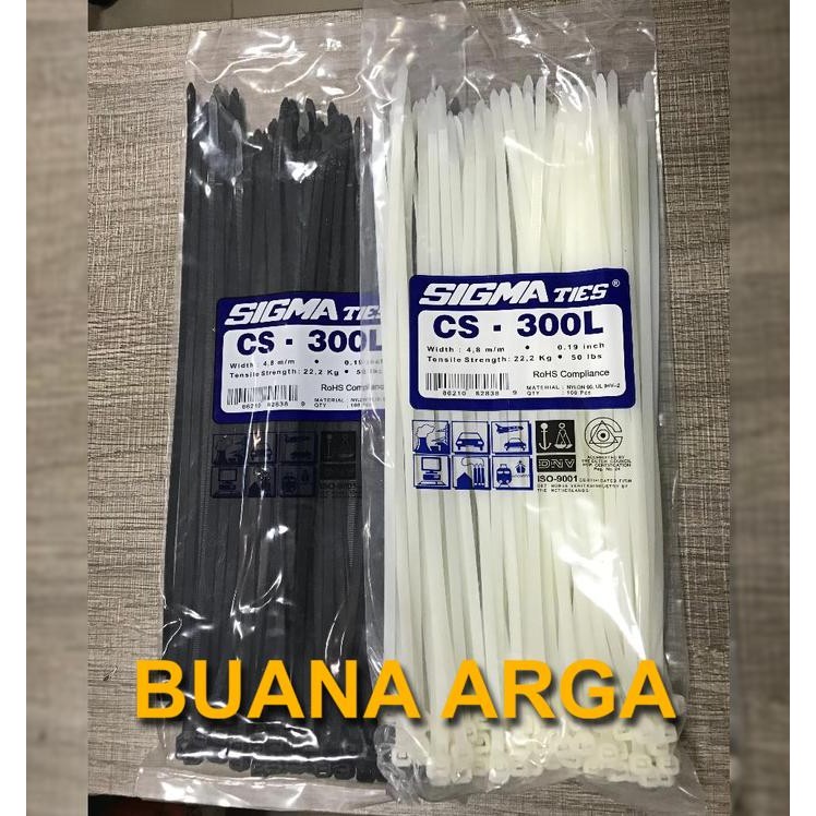 

Cable Ties Sigma CS-300L Hitam / Putih CV - 300L Kabel Tie CS - 300