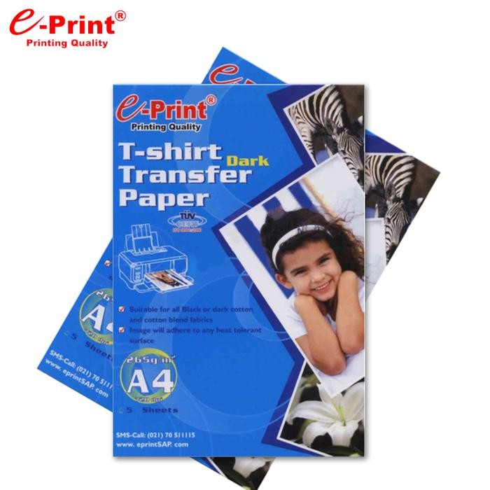 

E-Print T-Shirt Dark Transfer Kertas Foto A4 Paper 265gsm 5 Lembar