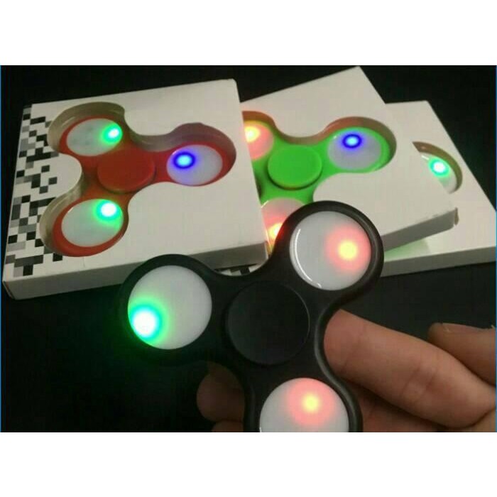 Fidget Hand Spinner Lampu Led Disco Lamp Toys Spiner Mainan Jari
