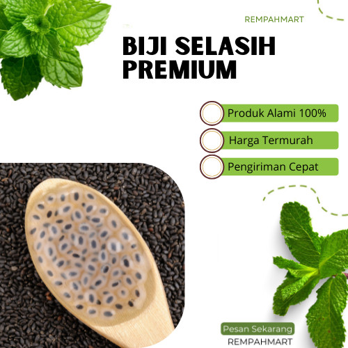 

500g Biji Selasih Hitam Premium Termurah / Selasih Organik Basil Seed Hitam 500 Gram Rempahmart