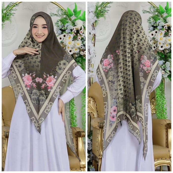 pita NOLA - Khimar Printing Sultan Motif Bunga Vol 07 Ceruty Muslim Ceruti Layer Syari Kerudung