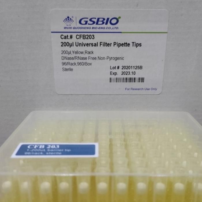 FILTER TIPS GSBIO STERILE 10 I 20 I 100 I 200 I 1000 UL