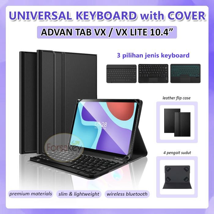 TERBARU ADVAN TAB VX LITE TABLET 10.4 INCH BLUETOOTH KEYBOARD FLIP CASE CASING TERMURAH