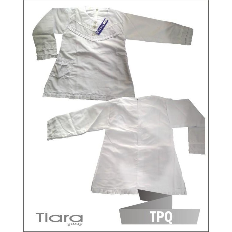 (Allthebest) seragam sekolah cewek baju atasan muslim blus TPQ putih bahan kain ero