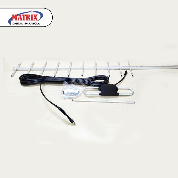 Jual Rugi Matrix Antena Tv Digital +Booster Hd211 / Hd 211 / Hd-211 (Free Kabel)