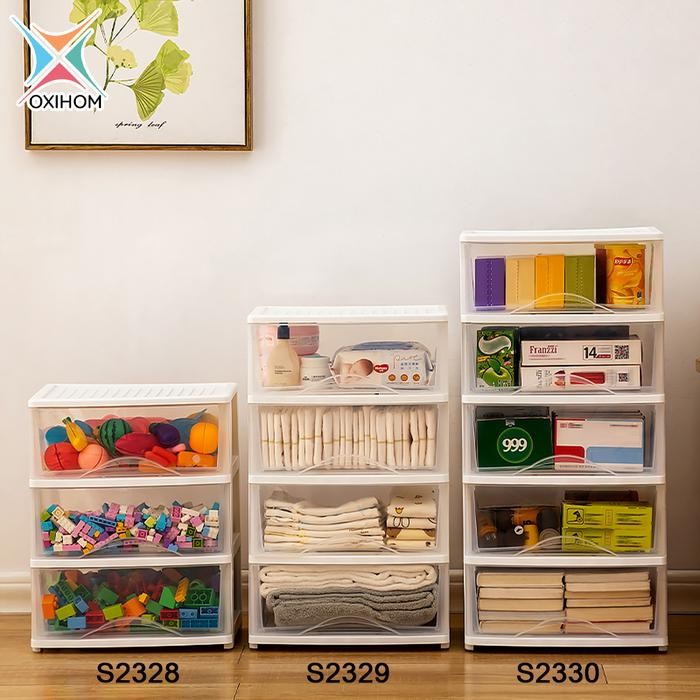 

Baru Lemari Plastik Transparan Laci Susun Oxihom Kabinet Storage Drawer