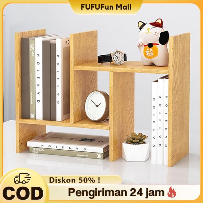 

Baru Rak Buku Kayu Portable Mini Multifungsi Desktop Organizer FU
