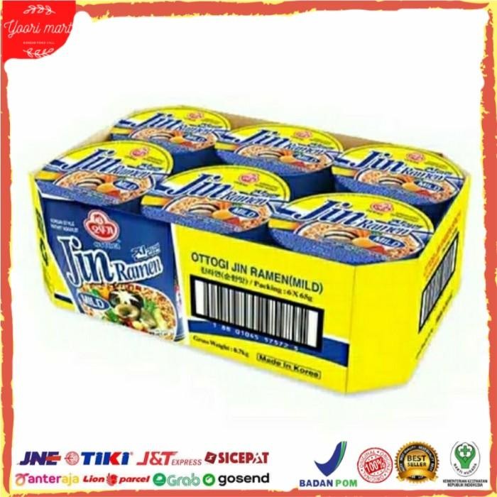 

Ottogi Jin Ramen Mild Taste Cup 1 pak isi 6 pcs