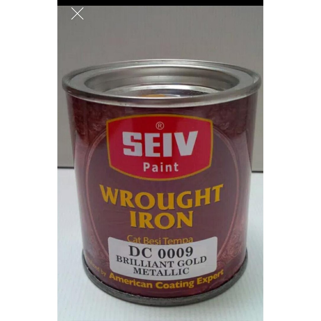 CAT PAGAR BESI TEMPA SEIV 250 ML BRILLIANT GOLD EMAS KECIL