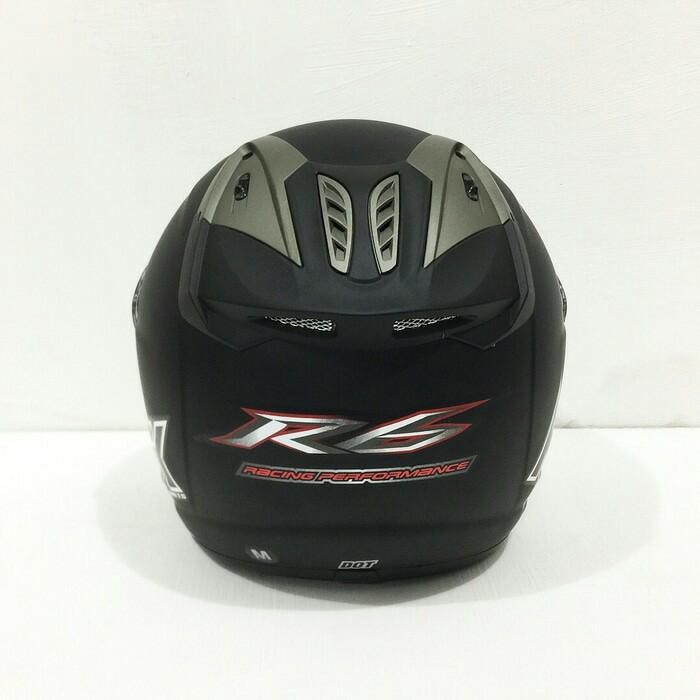 Helm Nhk R6 Solid Black Doff Hitam Dop