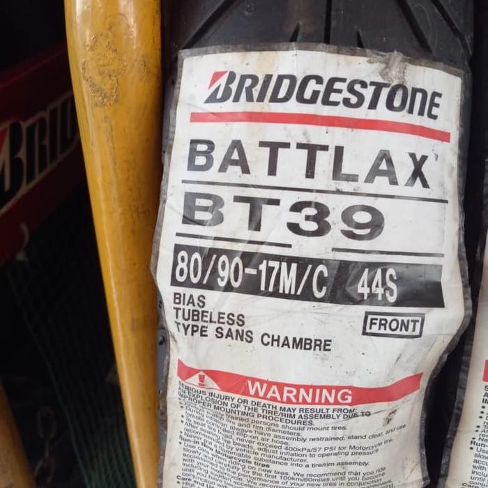 Ban Luar Bridgestone Battlax Bt 39 Ukuran 80/90-17 Battlax Tubeless