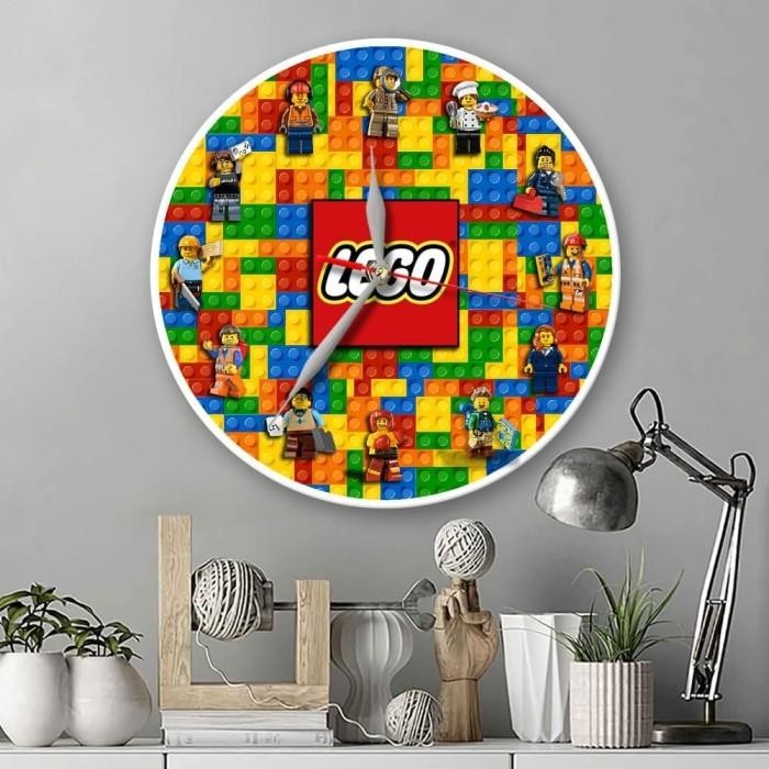 JAM DINDING KAYU UNIK LEGO BRICK KARAKTER UNOFFICIAL - DEKORASI RUANGA