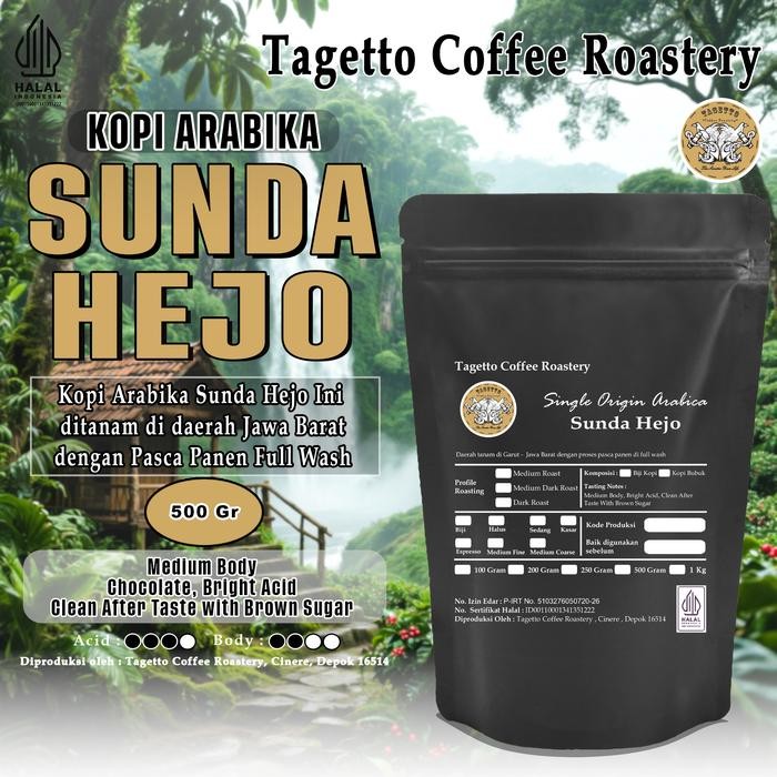 

Otten Flair - Biji Kopi Arabika Sunda Hejo 500Gr Preanger Arabica Bean Ground Bubuk 500 Gram Tagetto
