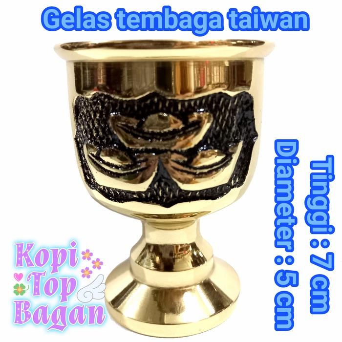 

Diskon! Promo Gelas Kaki Tembaga Taiwan Ukuran Besar Motif Yampau Cau Cai Cin Pau