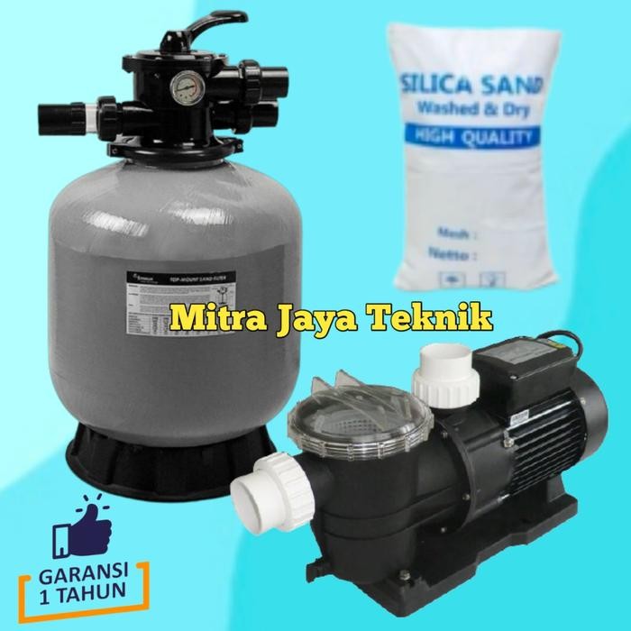 Mesin Pompa Air Kolam Renang 1Hp + Sand Filter 16" Paket Kolam Renang