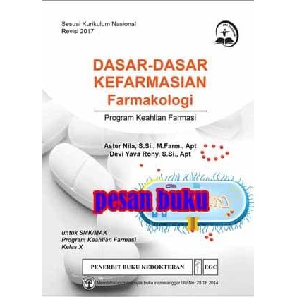 new buku dasar-dasar kefarmasian & farmakologi smk - aster nila shopee