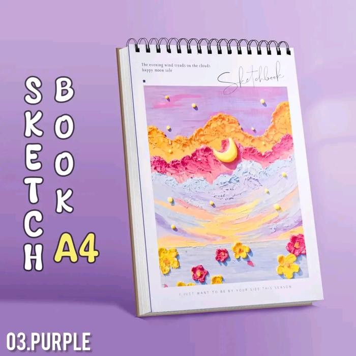 

Paket 4 Pcs Sketchbook A4 Buku Gambar A4 Buku Sketsa Vertikal Jilid Spiral 45 Lembar / 90 Halaman