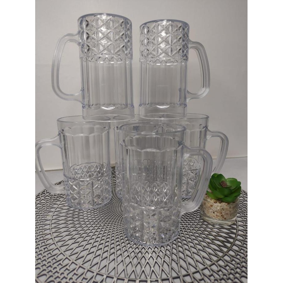 

Terbaru (1 lusin) - Gelas Cangkir Mika Bening (450 ml), Cangkir Plastik Bening (G-321), Gelas