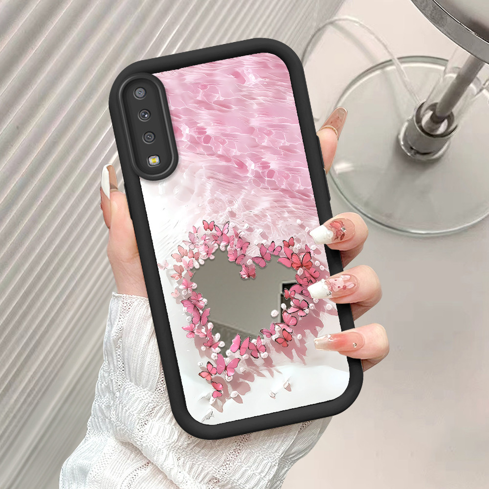 Casing Hp Untuk Compitable With Samsung Galaxy A7 2018 A750 Cermin Softcase Case Love Kupu Cassing 5