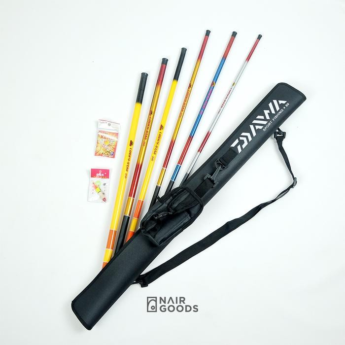 Daiwa Sportindo - Set Tegek Lengkap Dengan Tas Hardcase Ukuran 210-450 Cm Pancing Reel