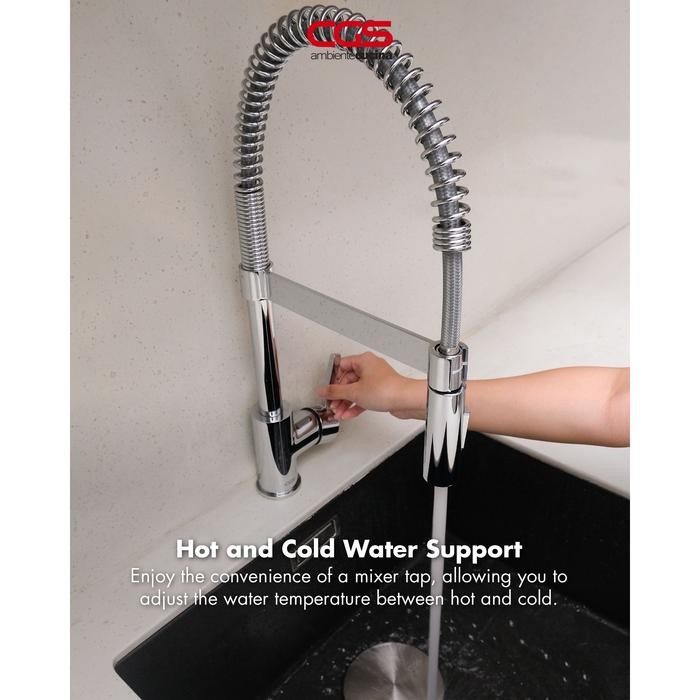 TERBARU KERAN AIR DAPUR KRAN CUCI PIRING - CGS MONZA PULL DOWN MIXER TAPS TIPE SEMI PROFESSIONAL -