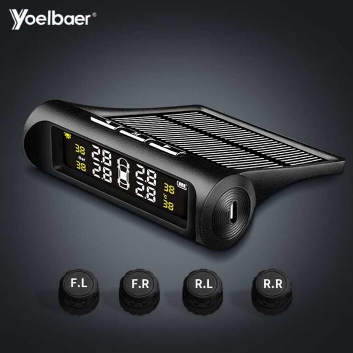 YOELBAER MONITORING TEKANAN BAN MOBIL TPMS SOLAR POWER
