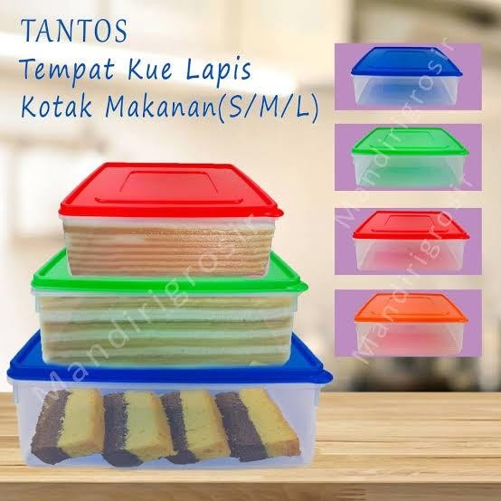 (Allthebest) Kotak Makanan Kotak Kue Lapis Food Grade Kotak Plastik Kotak Donat