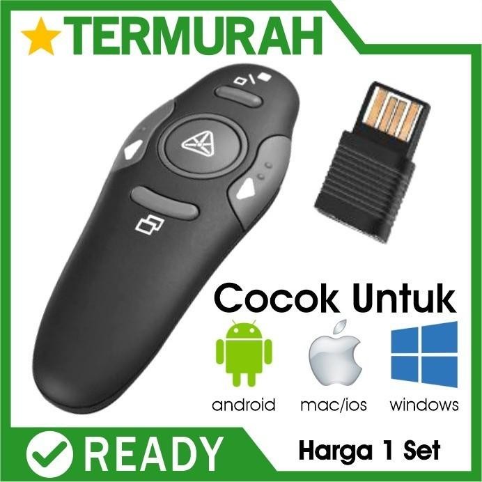 

ID RF WIRELESS PRESENTER LASER POINTER PRESENTASI REMOTE CONTROL PEN USB