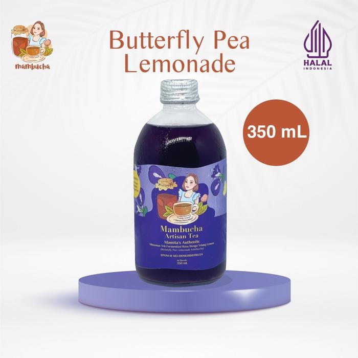 

KOMBUCHA BUTTERFLY PEA LEMONANDE MAMBUCHA GLASS BOTTLE 350 ML