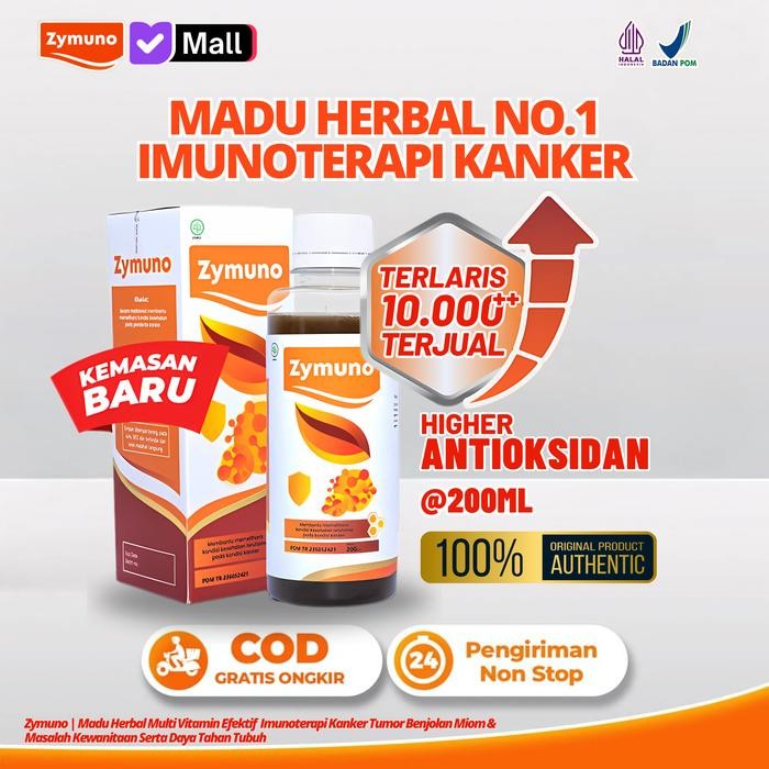 

ZYMUNO MADU HERBAL SOLUSI TEPAT IMUNOTERAPI KANKER TUMOR DAN BENJOLAN SERTA TINGKATKAN IMUNITAS
