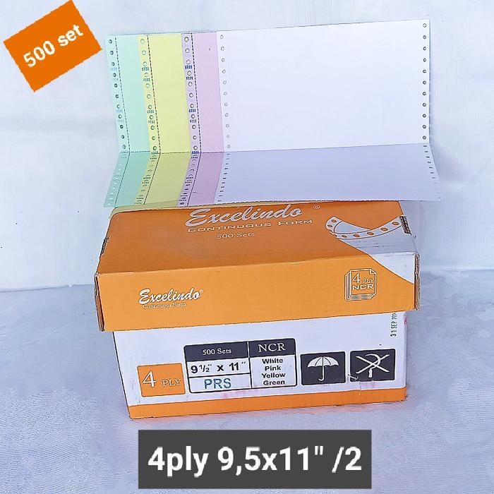 

Kertas Continuous Form 4Ply Ncr Isi 500Sets 9.5X11Dibagi 2