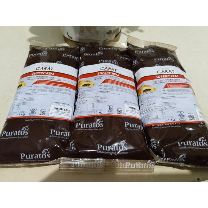 

Neww Puratos Carat Supercrem Chocolate Filling 1 kg - Ready to use Terlaris