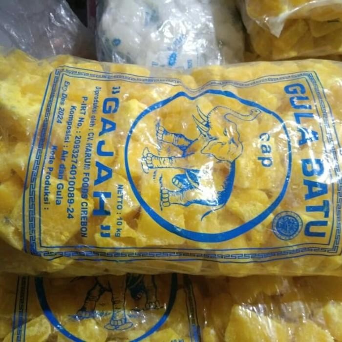 

(Allthebest) Gula Batu Kuning Kemasan 10 Kg Khas Cirebon Cap Gajah
