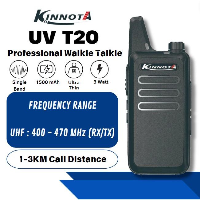 HT Kinnota T20 SingleBand Ultra Thin 3Watt walkie Talkie