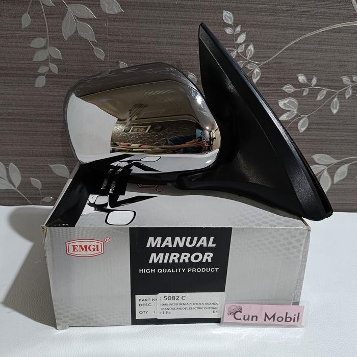 Kaca spion Avanza Xenia 2007-2011 manual crome tanpa lampu sein