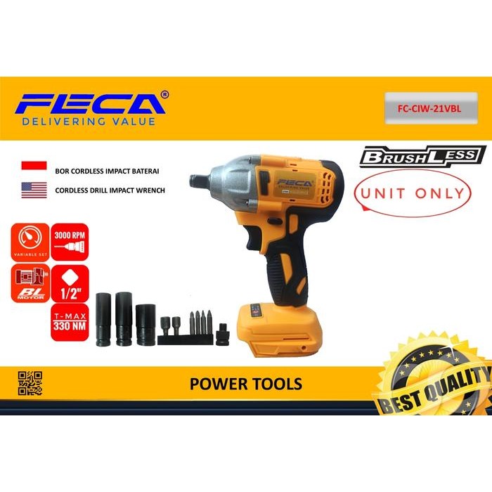 Terhemat Cordless Bor Impact Wrench Buka Pasang Baut Roda Mobil 330Nm