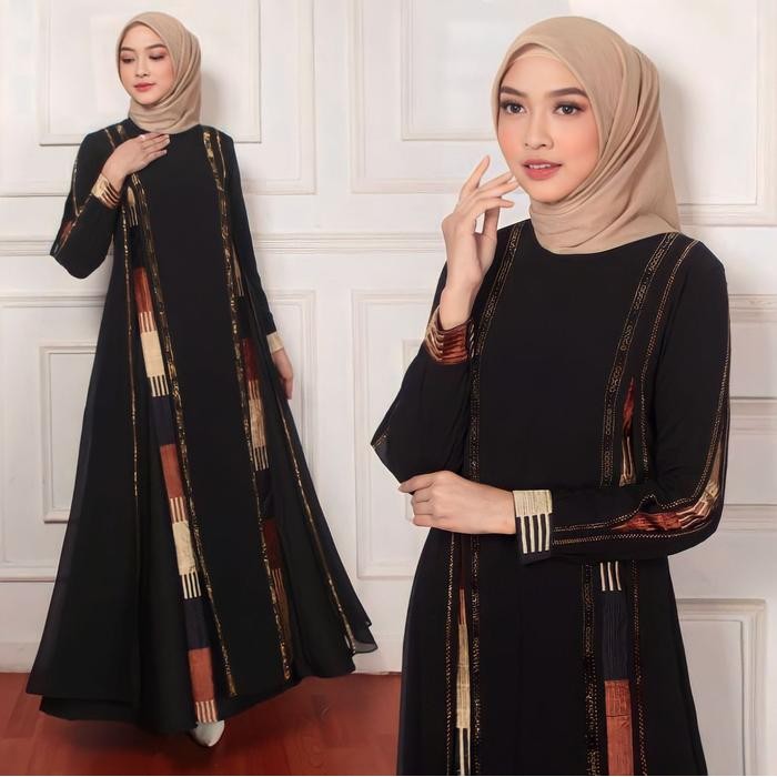 Galeri Sicantik - Cod - Gamis Abaya Turki Bordir Kekinian - Abaya Turkey Simple Elegan - Baju Abaya