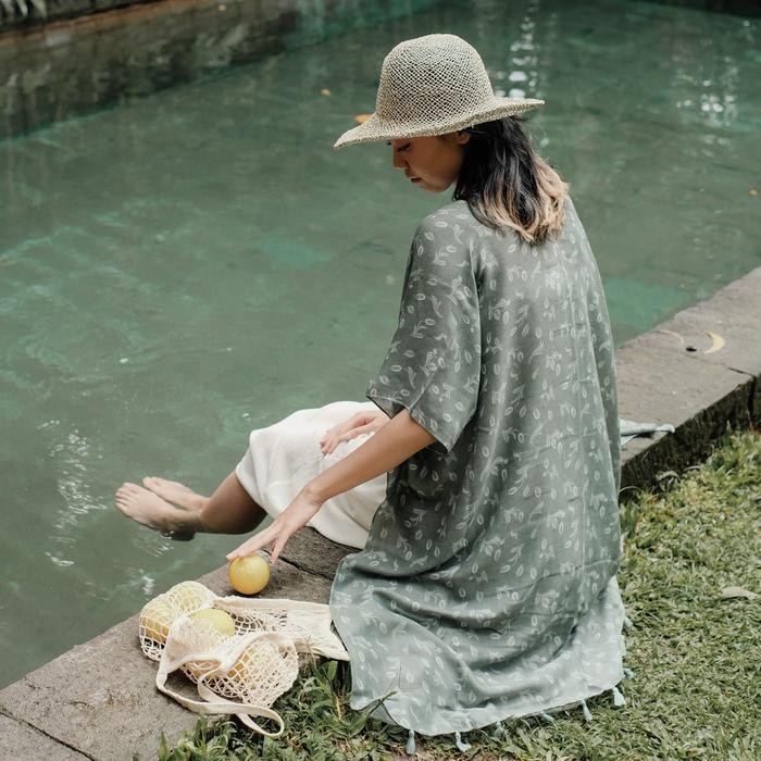 Ratu - Ghania Sage Outer / Cardigan /Shawl Batik