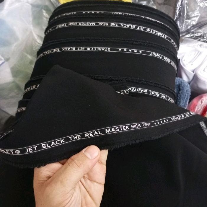 

Bahan Wool Kain Twis Semi Wol Jet Black Bahan Untuk Jas Dan Celana Harga Per Setengah Meter