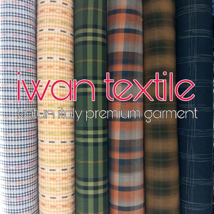 

Kain Motif Kotak Kotak Bahan Kemeja Pria 100 Katun Italy Premium