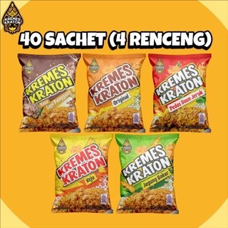 

(40 Sachet) Kremes Kraton Sachet 16g - 4 Renceng Original, Pedas Daun Jeruk, Keju, Jagung Bakar