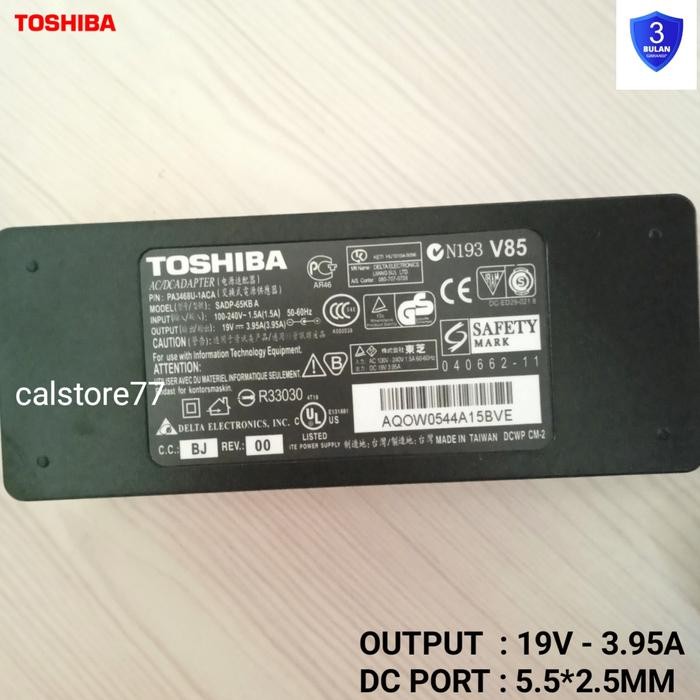 TERBARU ADAPTOR LAPTOP TOSHIBA 19V-3.95A TERMURAH