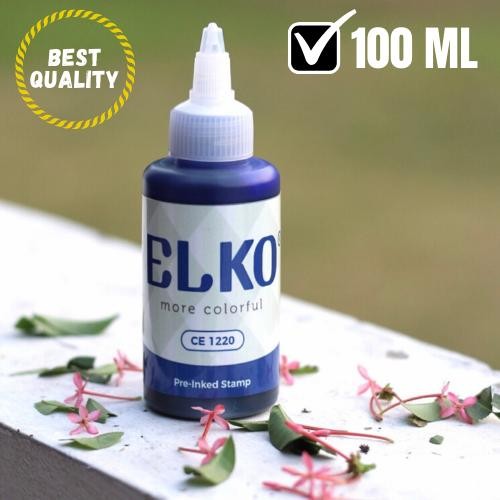 

New Tinta Stempel Flash Warna Biru Waterproof ELKO 100 ML Untuk Kertas