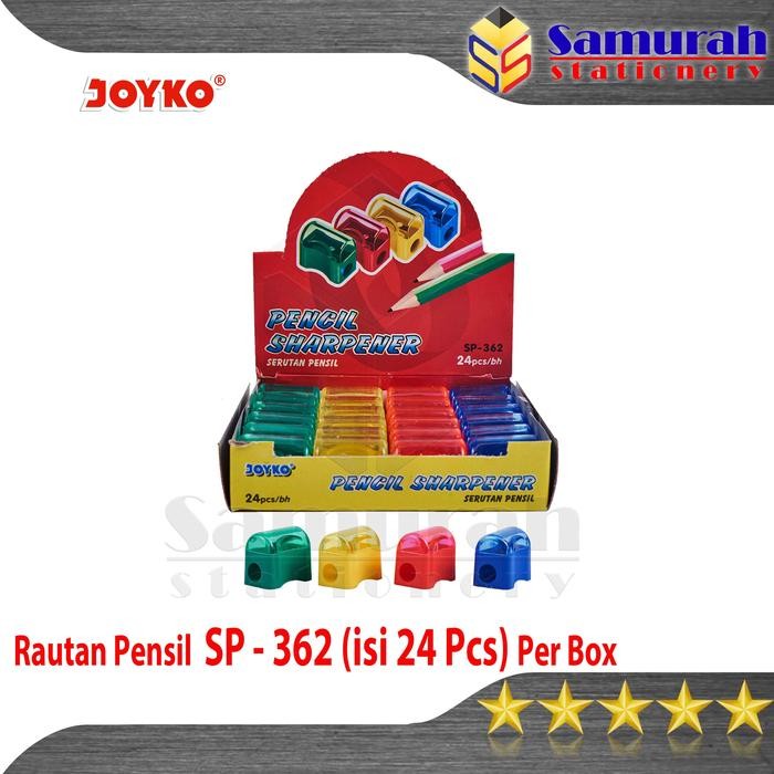 

New Rautan Pensil Joyko SP-362 isi 24 Pcs / Pencil Sharpener SP 362 Box / Serutan Pinsil Roti Kecil