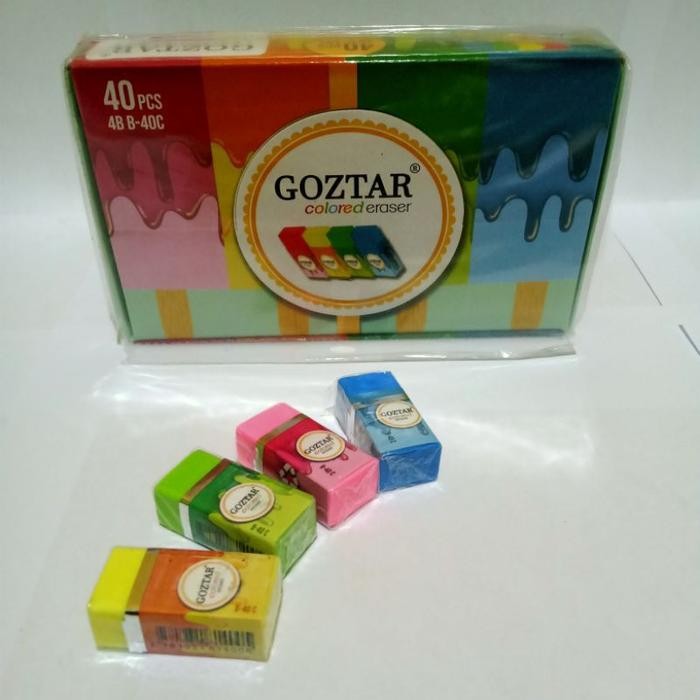 

New Azka Stationery SATU PACK ( 40 PCS ) Penghapus Goztar / Parko Penghapus Opini Kecil Warna
